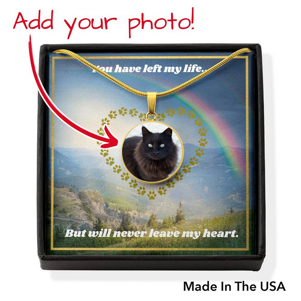 Circle pendant - Pet Remembrance - Add Photo & Engraving
