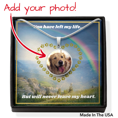 Circle pendant - Pet Remembrance - Add Photo & Engraving