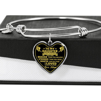 To Daughter From Mom - Heart Bangle