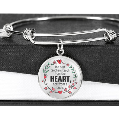 To Teacher - From The Heart - Circle Pendant Bangle
