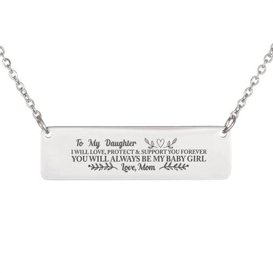 Horizontal Bar Necklace - To Daughter From Mom