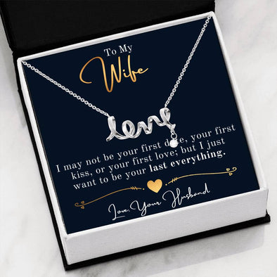 To Wife - Scripted Love Necklave