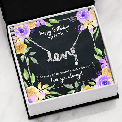 Happy Birthday To Loved One - "Love" Necklace