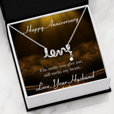 Happy Anniversary - "Love" Necklace - From Husband