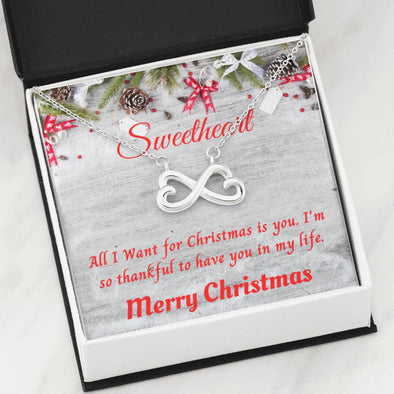 Merry Christmas Sweetheart - Infinity Hearts Necklace