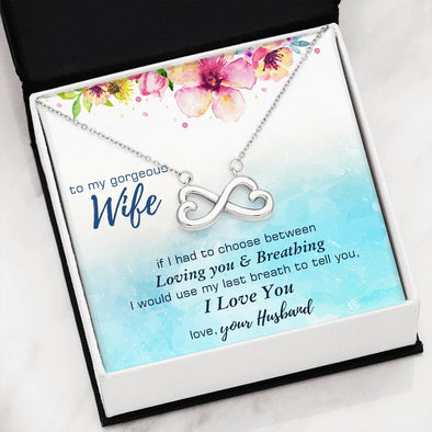 To My Wife - Loving You - Infinity Hearts Necklace