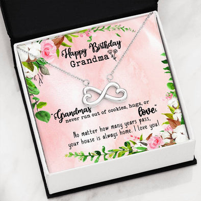 To Grandma - Happy Birthday - Infinity Hearts Necklace