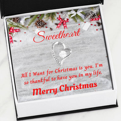 Merry Christmas Sweetheart - Heart Necklace