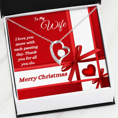 Merry Christmas - To My Wife - Heart Necklace