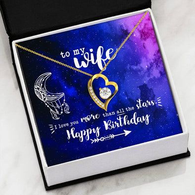 To My Wife - Happy Birthday - Heart Necklace
