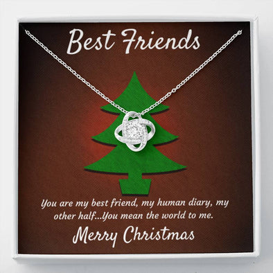 Merry Christmas - Best Friends - Love Knot Necklace