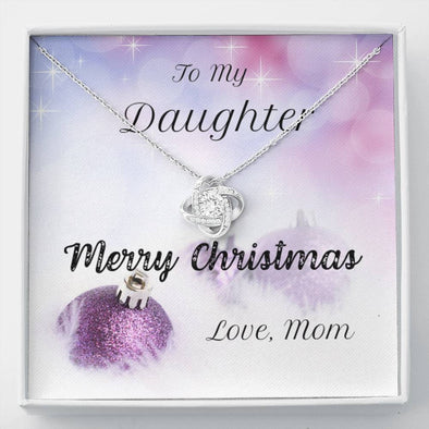 Christmas - Love Knot Necklace - To Daughter From Mom