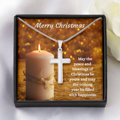 Merry Christmas - Artisan Crafted Cross Necklace