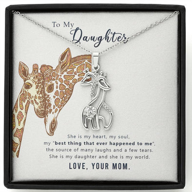 Giraffe Necklace - To Daughter From Mom
