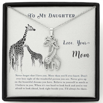 Giraffe Necklace - To Daughter From Mom