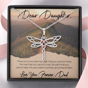 To Daughter From Dad - Dragonfly Necklace