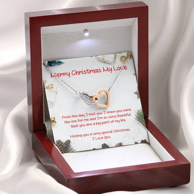 Merry Christmas My Love - Interlocking Hearts Necklace