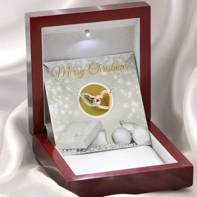 Merry Christmas - Interlocking Hearts Necklace