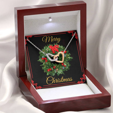 Merry Christmas - Interlocking Hearts Necklace