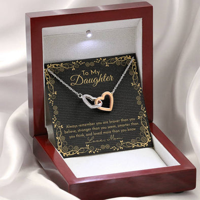 Interlocking Hearts Necklace - To Daughter Love Mom