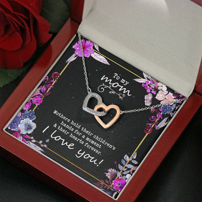 To Mom - Love You - Interlocking Hearts Necklace