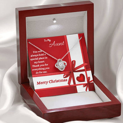 To My Aunt - Merry Christmas - Love Knot Necklace