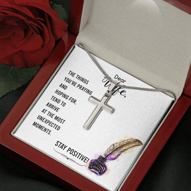 To Wife - Artisan Crafted Cross Necklace