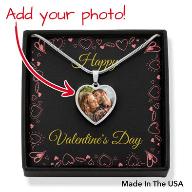 Heart Necklace - Upload Photo & Add Engraving - Valentine's