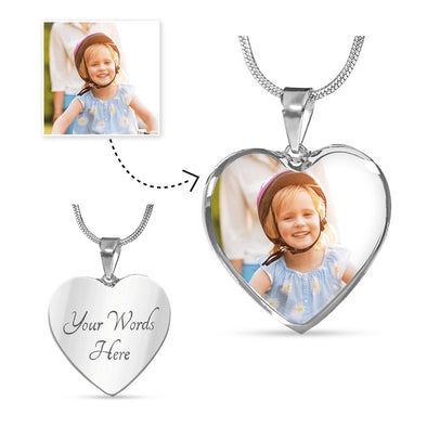 Heart Necklace - Upload Your Photo & Add Engraving!